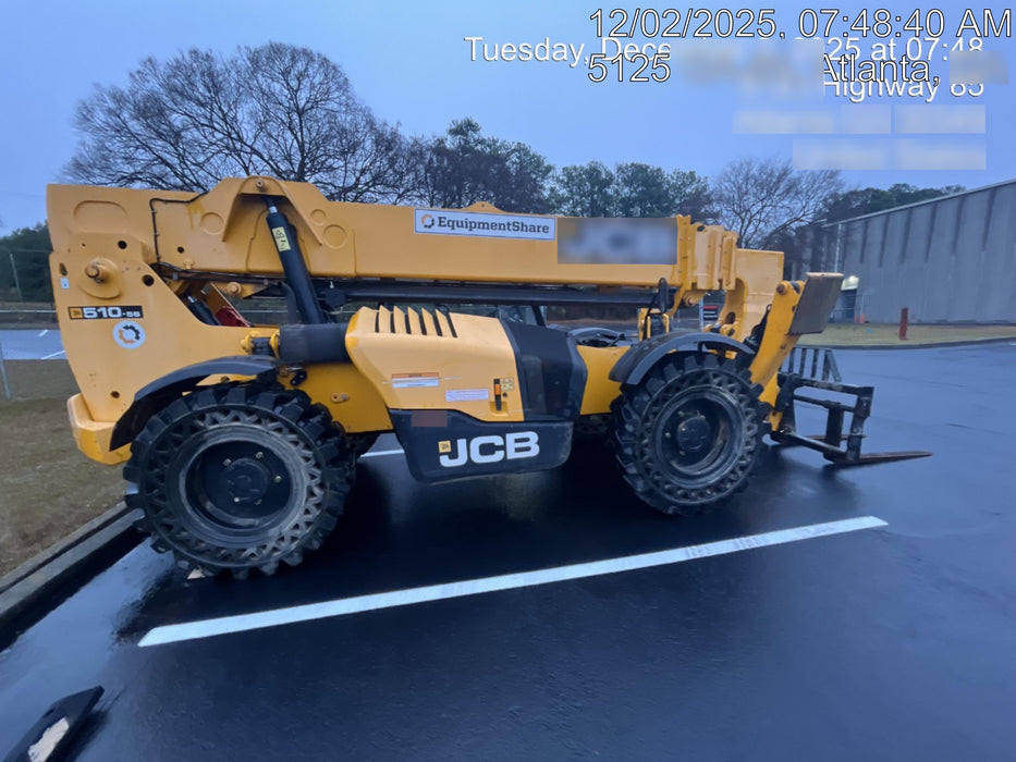 2019 JCB 510-56 Canopy, 74 HP, Solid Tires, STD Worklight, Beacon, Aux Hydraulics, Lifting Eye, Back up Alarm w/66" Carriage/60" Forks