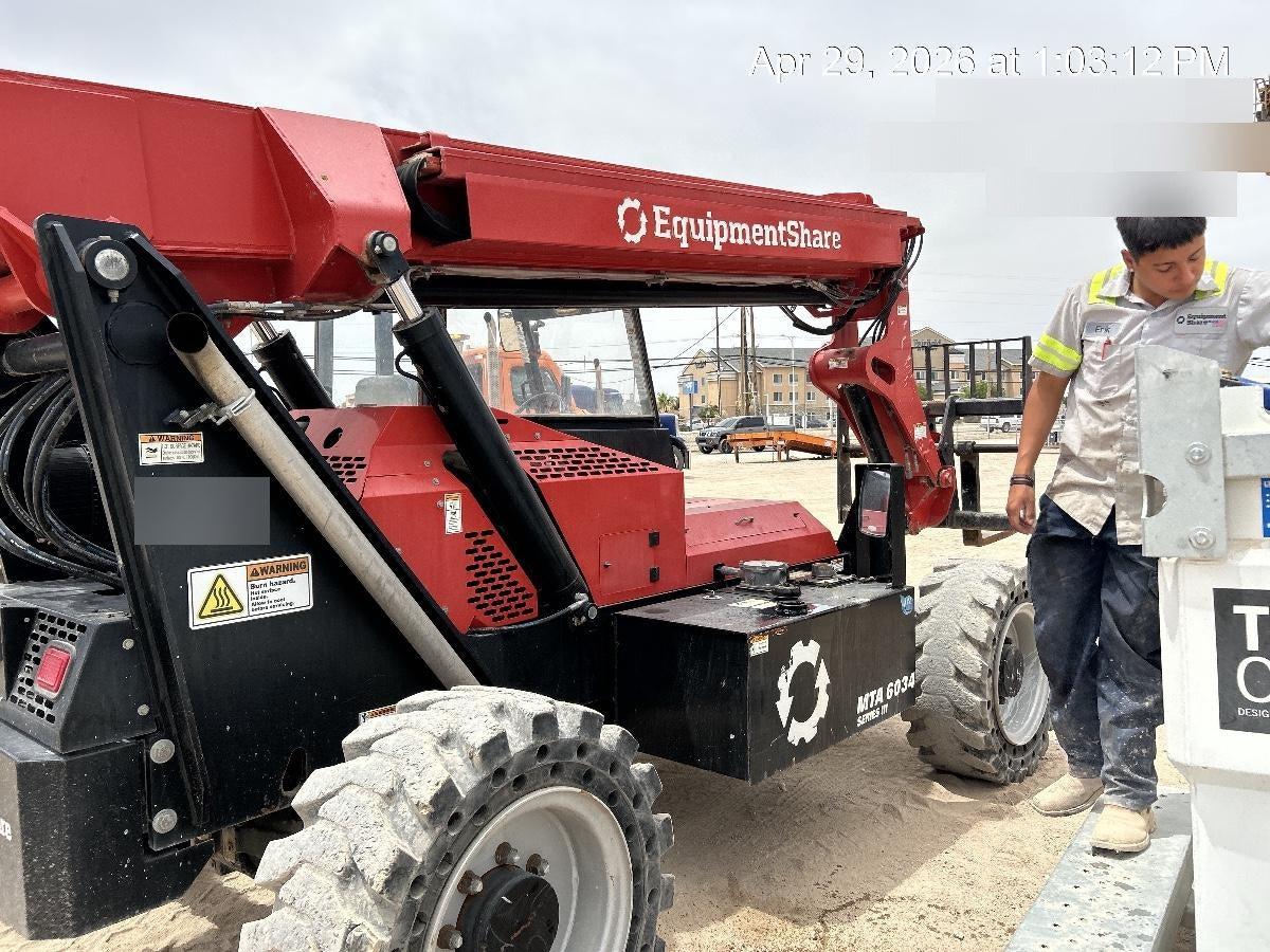 2019 Manitou MTA6034 Canopy, LED Work Lights, Solid Tires, Beacon, Auxiliary Hydraulics 48" Carriage and 48" Forks
