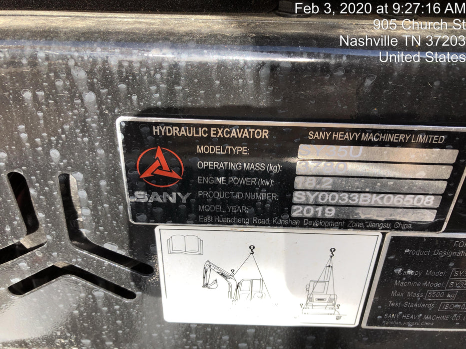 2019 SANY SY35U