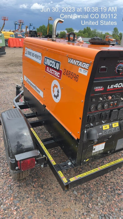 2022 Lincoln Electric LE400 Kubota V1505, Trlr, Cable Rack, Light Kit, ES Decals, T3