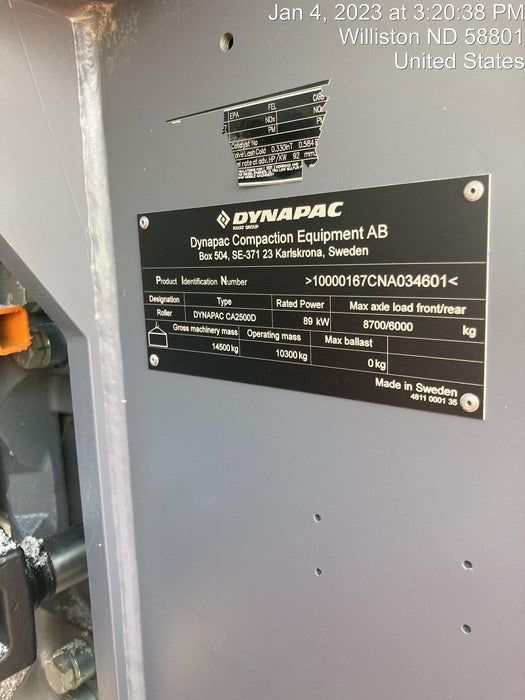 2022 DYNAPAC CA2500D