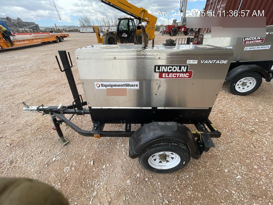 2019 Lincoln Electric Vantage 322 Welder Ready-Pak 3, Two wheel trailer, Fender and Light kit, Cable Rack