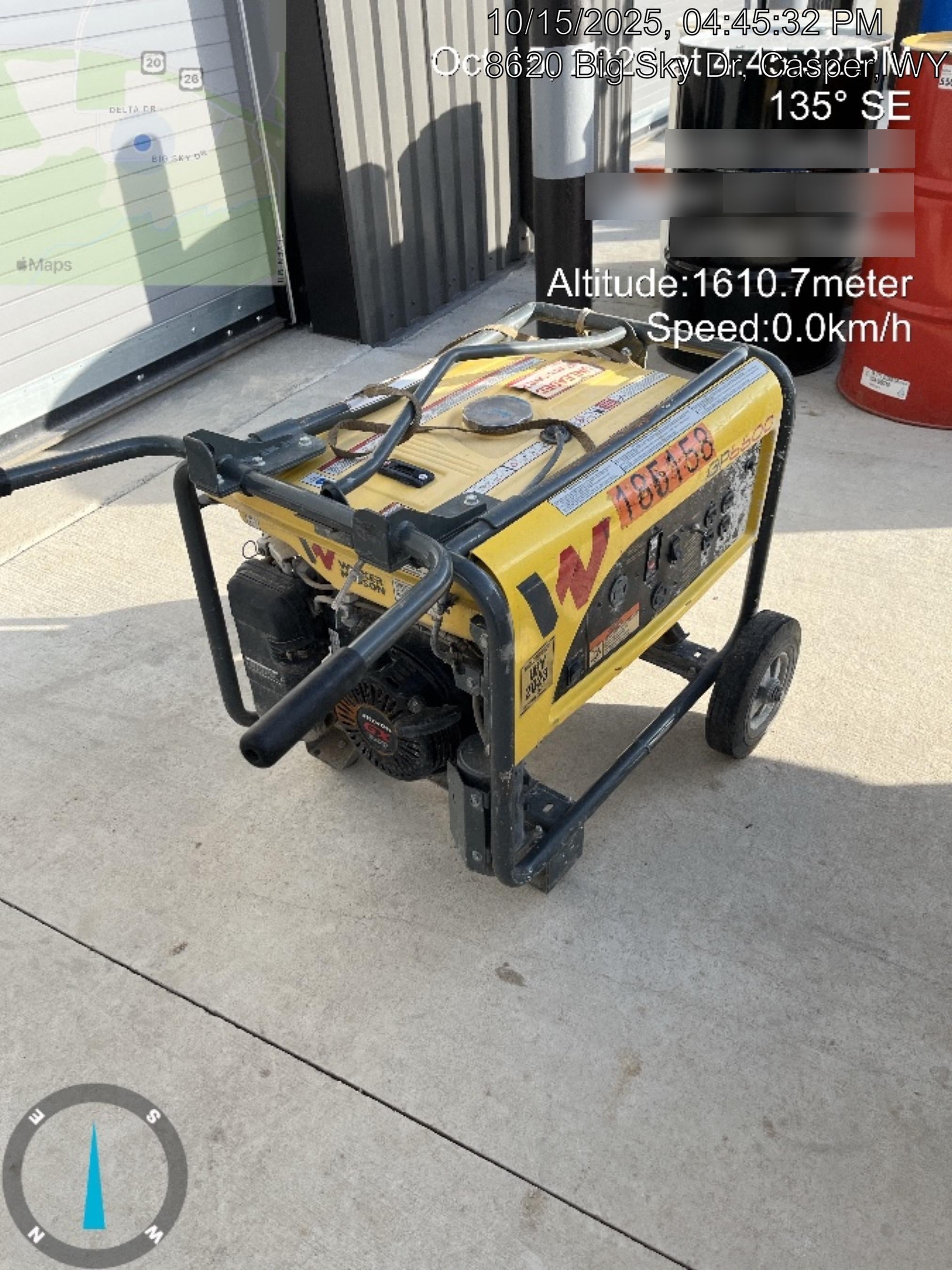 2021 Wacker Neuson GP6600A Standard 6.6kW Generator, Includes Wheel Kit. P/N: 5100042220