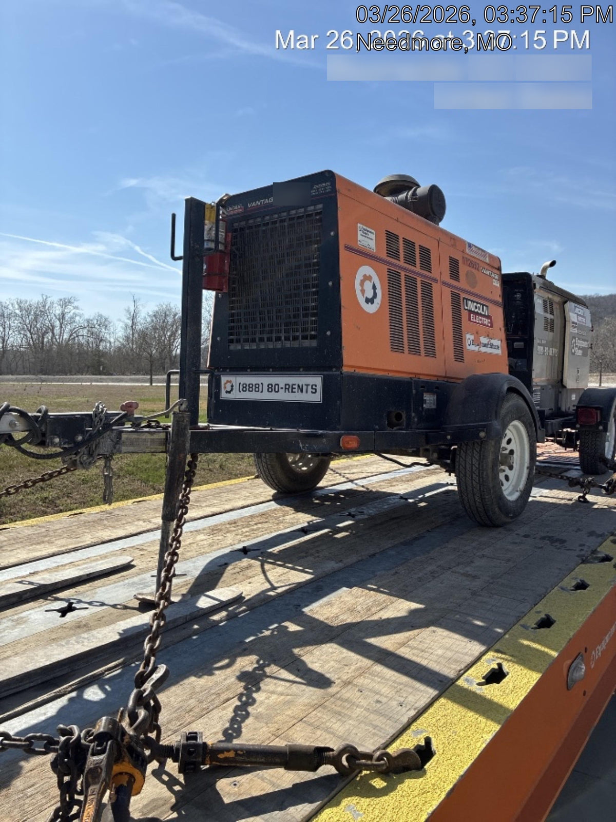 2021 Lincoln Electric Vantage 549X Ready Pak 3, ORANGE (includes trailer, cable rack, fender light kit)