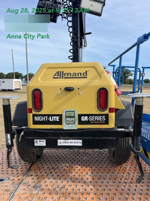 2022 Allmand NLV3GR (4) LED Light Fixture 350W, 23' Vertical Mast, 3kW Prime, Towable, ES Decals, T3