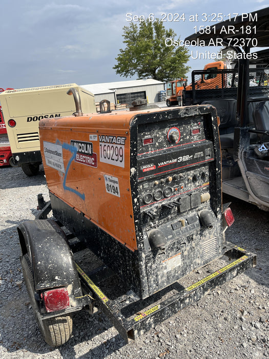 2021 Lincoln Electric Vantage 322 Vantage 322 Ready Pak 3 w/ Decals, ORANGE (includes trailer, cable rack, fender light kit) NO Telematics