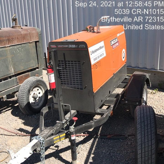 2021 Lincoln Electric Vantage 322 Vantage 322 Ready Pak 3 w/ Decals, ORANGE (includes trailer, cable rack, fender light kit) NO Telematics