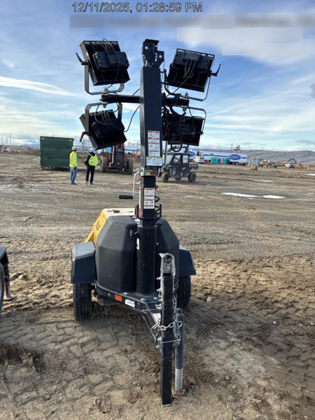2020 Allmand NLV3GR (4) LED Light Fixture 350W, 23' Vertical Mast, 3kW Prime, Towable, Deep Sea L401, Leveling Jacks, Yanmar T4F 5.8hp