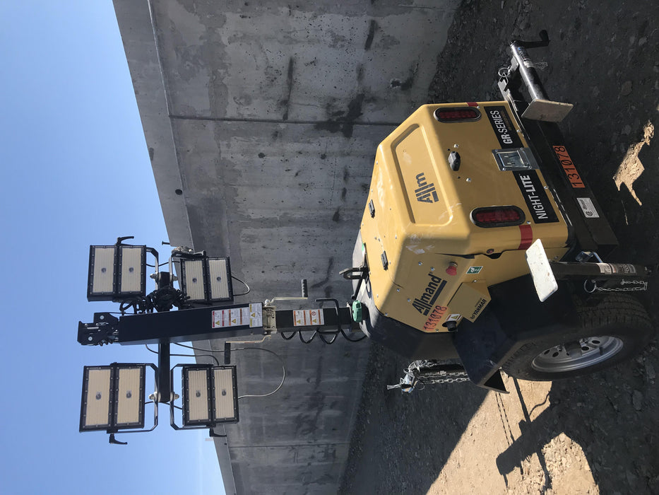 2021 Allmand NLV3GR (4) LED Light Fixture 350W, 23' Vertical Mast, 3kW Prime, Towable, Deep Sea L401, Leveling Jacks, Yanmar T4F 5.8hp