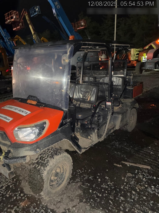 2022 Kubota RTV-X1140W-H Plastic Canopy, Windshield Acrylic Clear, LED Strobe Light, Wire Harness Kit, Back up Alarm