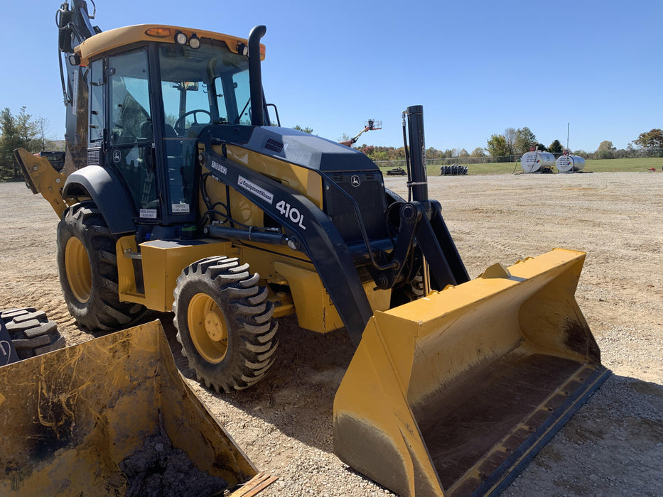 2020 John Deere 410L - Extendable Stick Cab/Heat/Air, 4WD, Extendable Stick, Pilot Controls, 2 Way Hydraulics, TAG Manual QC