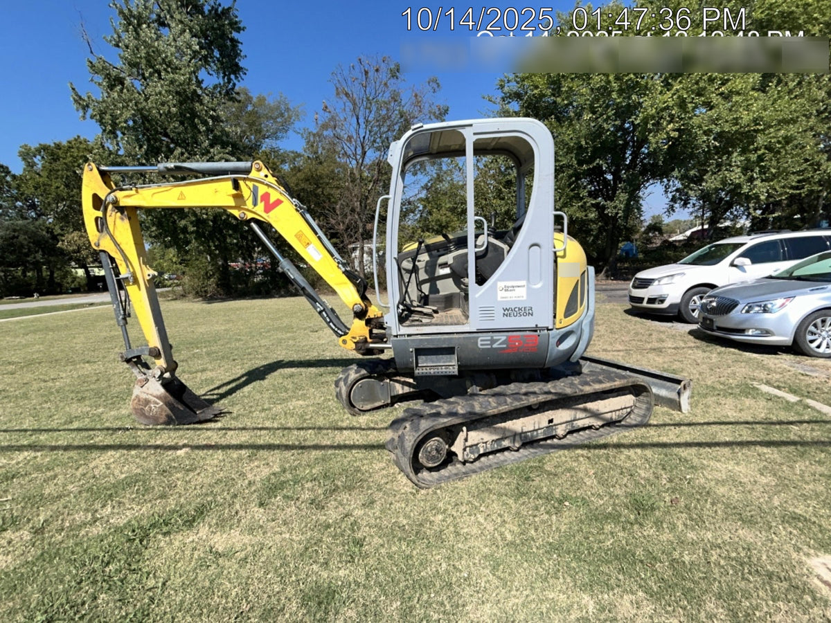 Wacker Neuson EZ53 Open ROPS, Rubber Tracks, Long Dipperstick, T4, Bucket