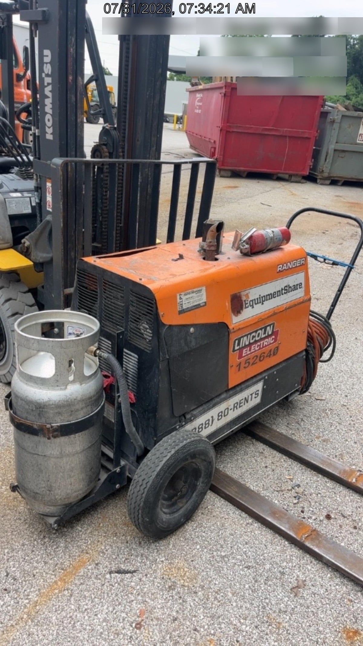 2021 Lincoln Electric Ranger 305 LPG LPG One-Pak (includes undercarriage, tank holder & tank strap) ORANGE