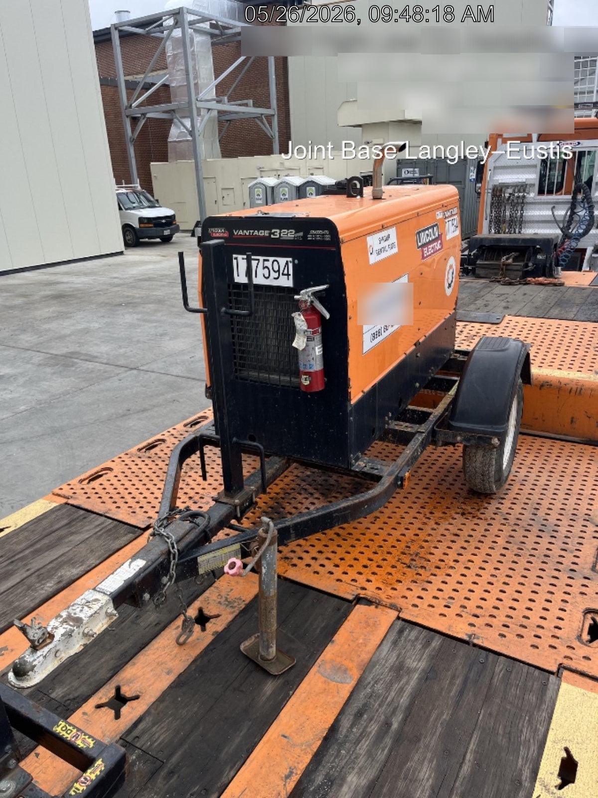 2021 Lincoln Electric Vantage 322 Vantage 322 Ready Pak 3 w/ Decals, ORANGE (includes trailer, cable rack, fender light kit) NO Telematics