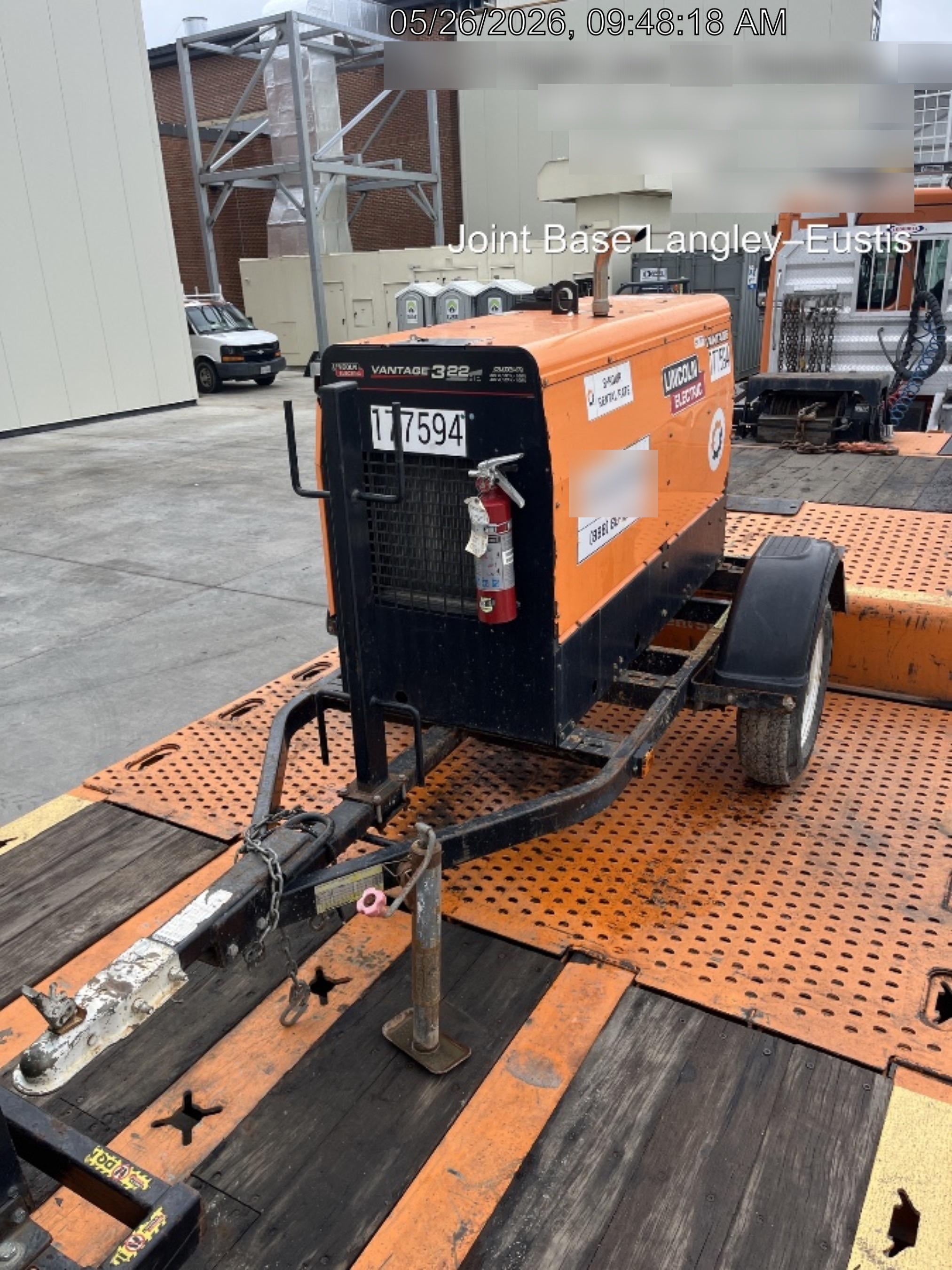 2021 Lincoln Electric Vantage 322 Vantage 322 Ready Pak 3 w/ Decals, ORANGE (includes trailer, cable rack, fender light kit) NO Telematics