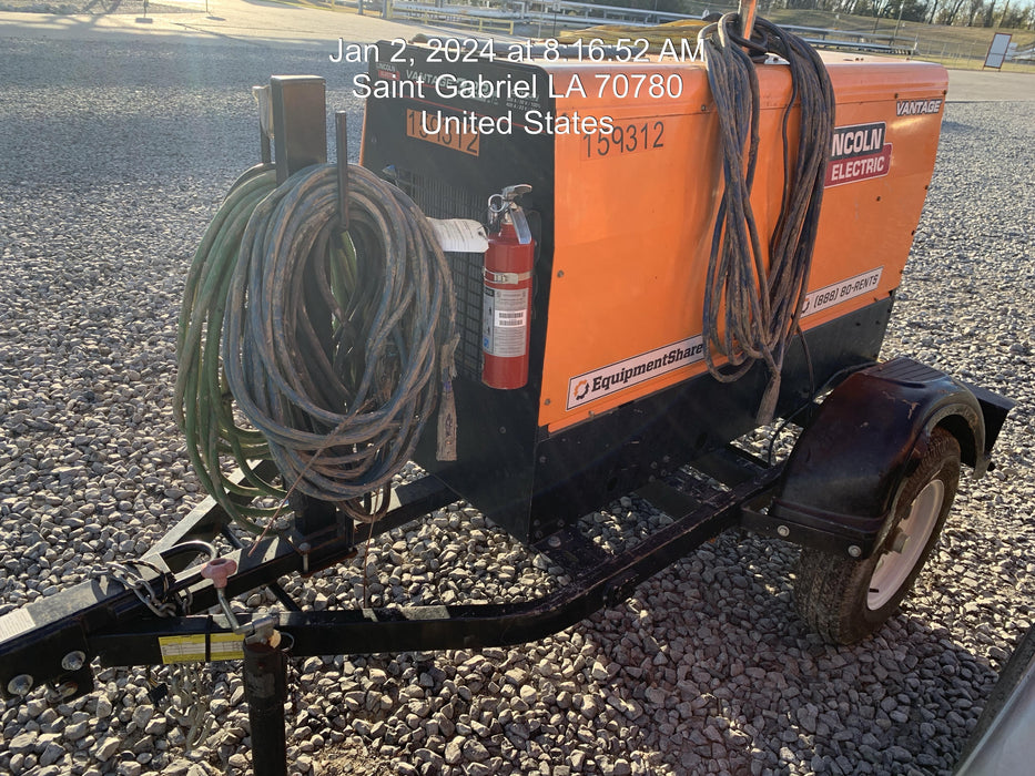 2021 Lincoln Electric Vantage 322 Vantage 322 Ready Pak 3 w/ Decals, ORANGE (includes trailer, cable rack, fender light kit) NO Telematics