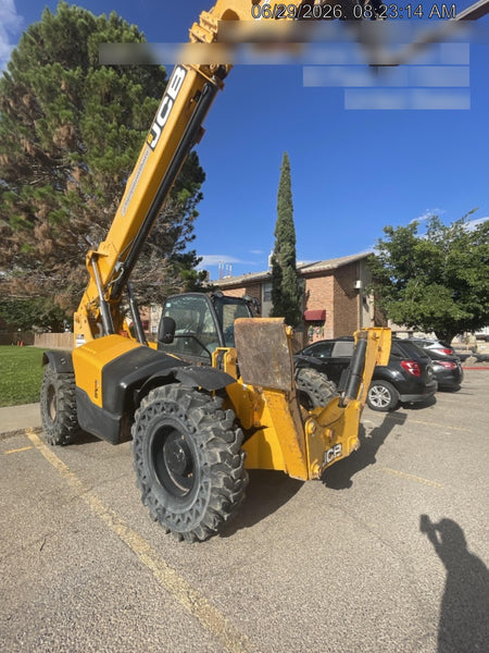 2018 JCB 510-56 JCB 510-56 Telehandler 74 HP w/CAB/HVAC, Beacon, Worklights, Aux Hydraulics, Solid Tires, 60" Carriage/Forks