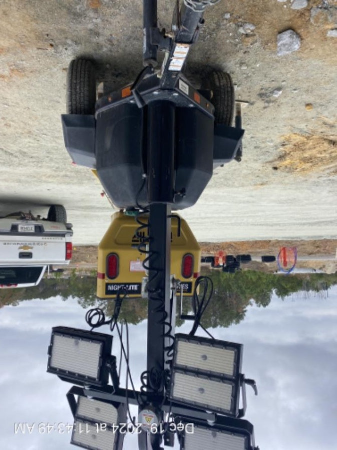 2021 Allmand NLV3GR (4) LED Light Fixture 350W, 23' Vertical Mast, 3kW Prime, Towable, Deep Sea L401, Leveling Jacks, Yanmar T4F 5.8hp