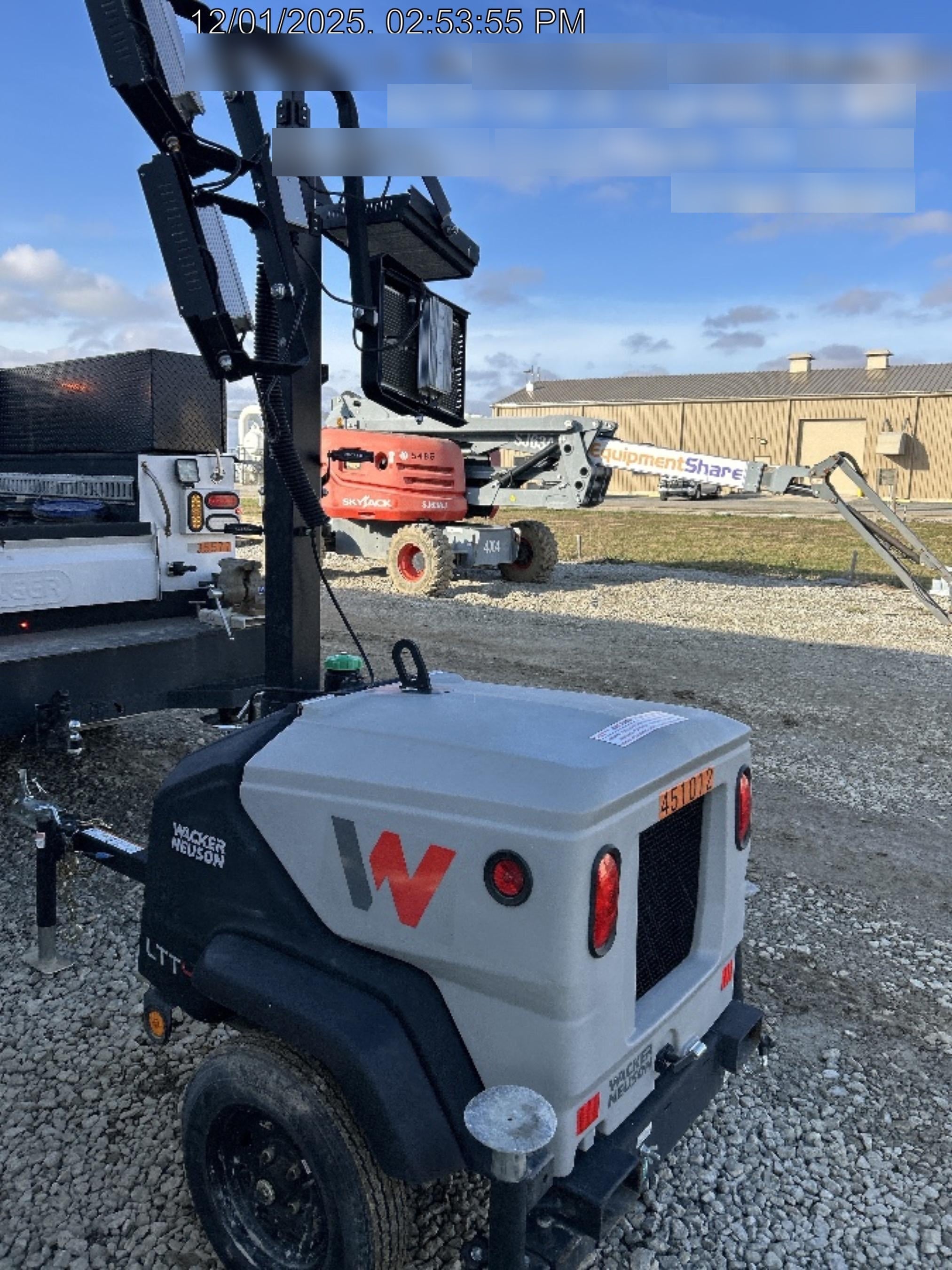 2024 Wacker Neuson LTT4 Diesel, Kohler KDW702, Deep Sea Controller, Auto Start, LED 320W, Bypass Outlet, T3