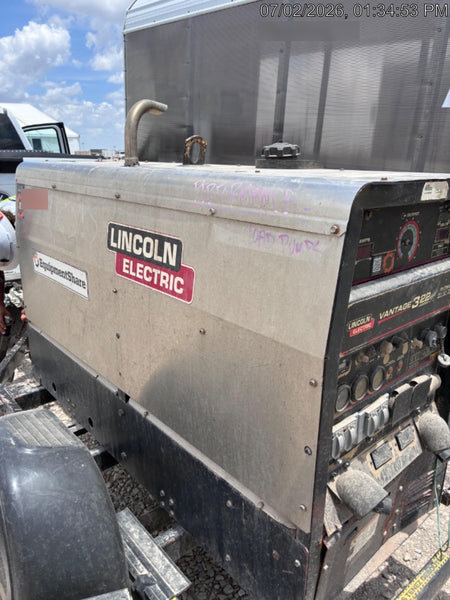 2019 Lincoln Electric Vantage 322 Welder Ready-Pak 3, Two wheel trailer, Fender and Light kit, Cable Rack