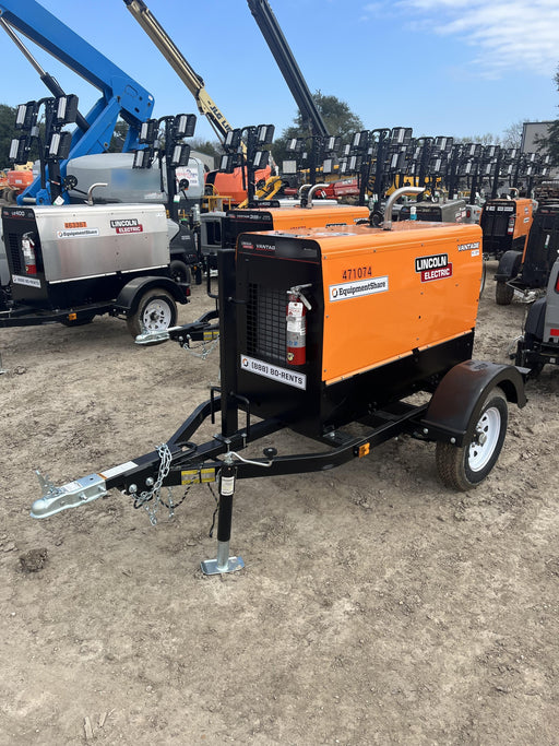 2024 Lincoln Electric Vantage 322 Welder Ready-Pak 3, Two wheel trailer, Fender and Light kit, Cable Rack, Orange