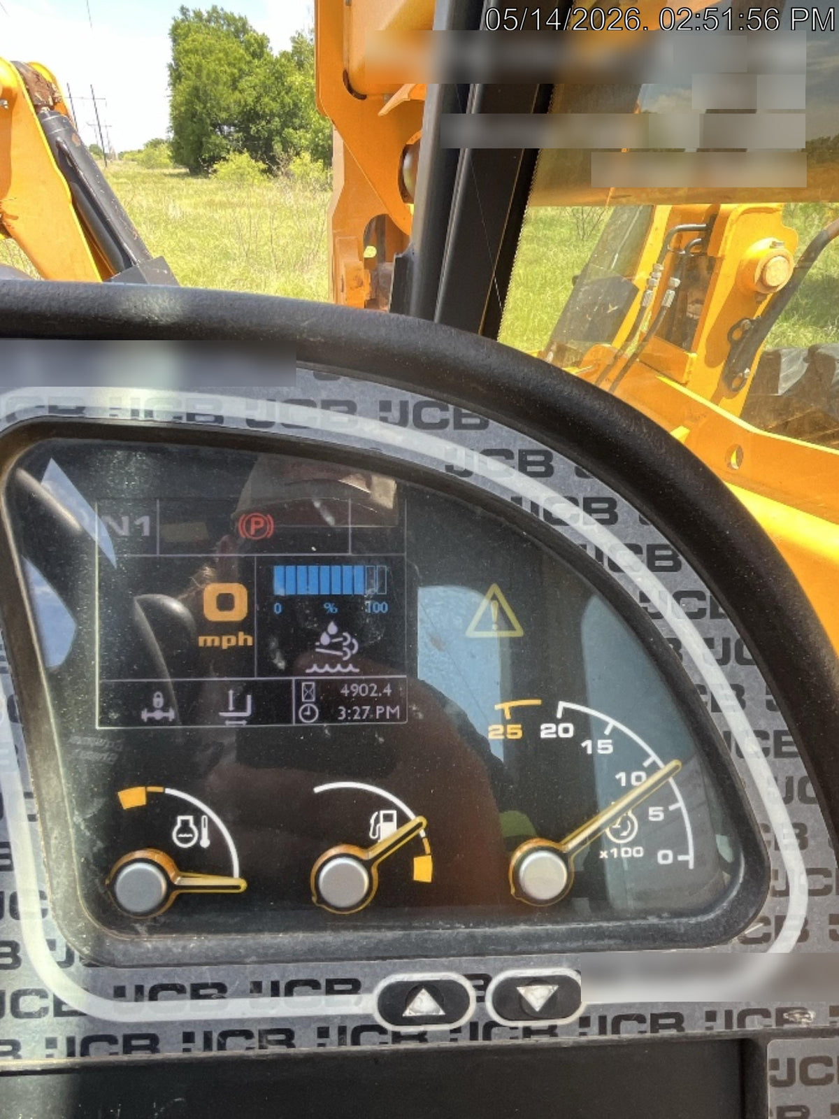 2019 JCB 512-56 109 HP w/Open ROPS, Beacon, Aux Hydraulics, Worklights, Solid Tires 60" Carriage/Forks