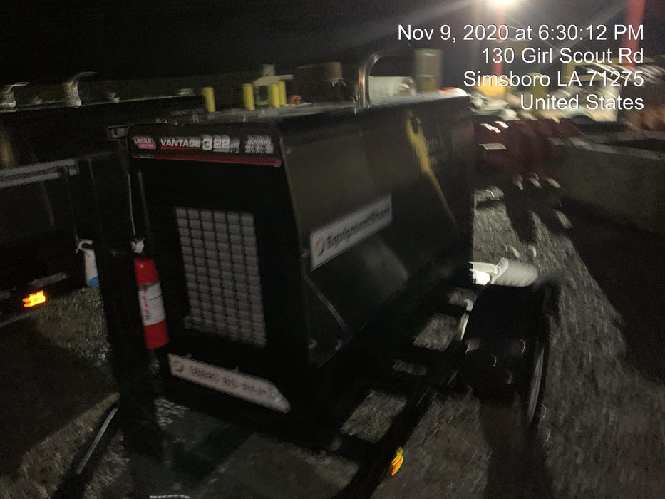 2019 Lincoln Electric Vantage 322 Ready-Pak 3, Two Wheel Trailer, Fender and Light Kit, Cable Rack