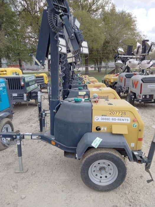 2022 Allmand NLV3GR (4) LED Light Fixture 350W, 23' Vertical Mast, 3kW Prime, Towable, Deep Sea L401, Leveling Jacks, Yanmar T4F 5.8hp