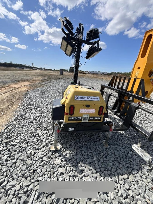 2021 Allmand NLV3GR (4) LED Light Fixture 350W, 23' Vertical Mast, 3kW Prime, Towable, Deep Sea L401, Leveling Jacks, Yanmar T4F 5.8hp