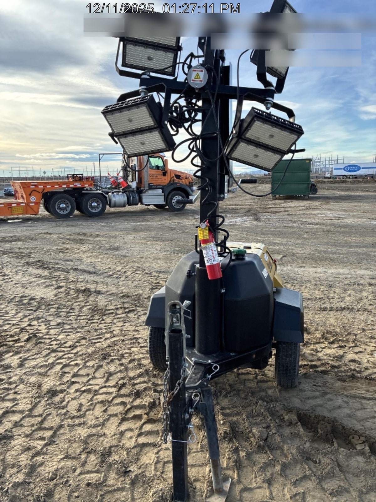 2021 Allmand NLV3GR (4) LED Light Fixture 350W, 23' Vertical Mast, 3kW Prime, Towable, Deep Sea L401, Leveling Jacks, Yanmar T4F 5.8hp