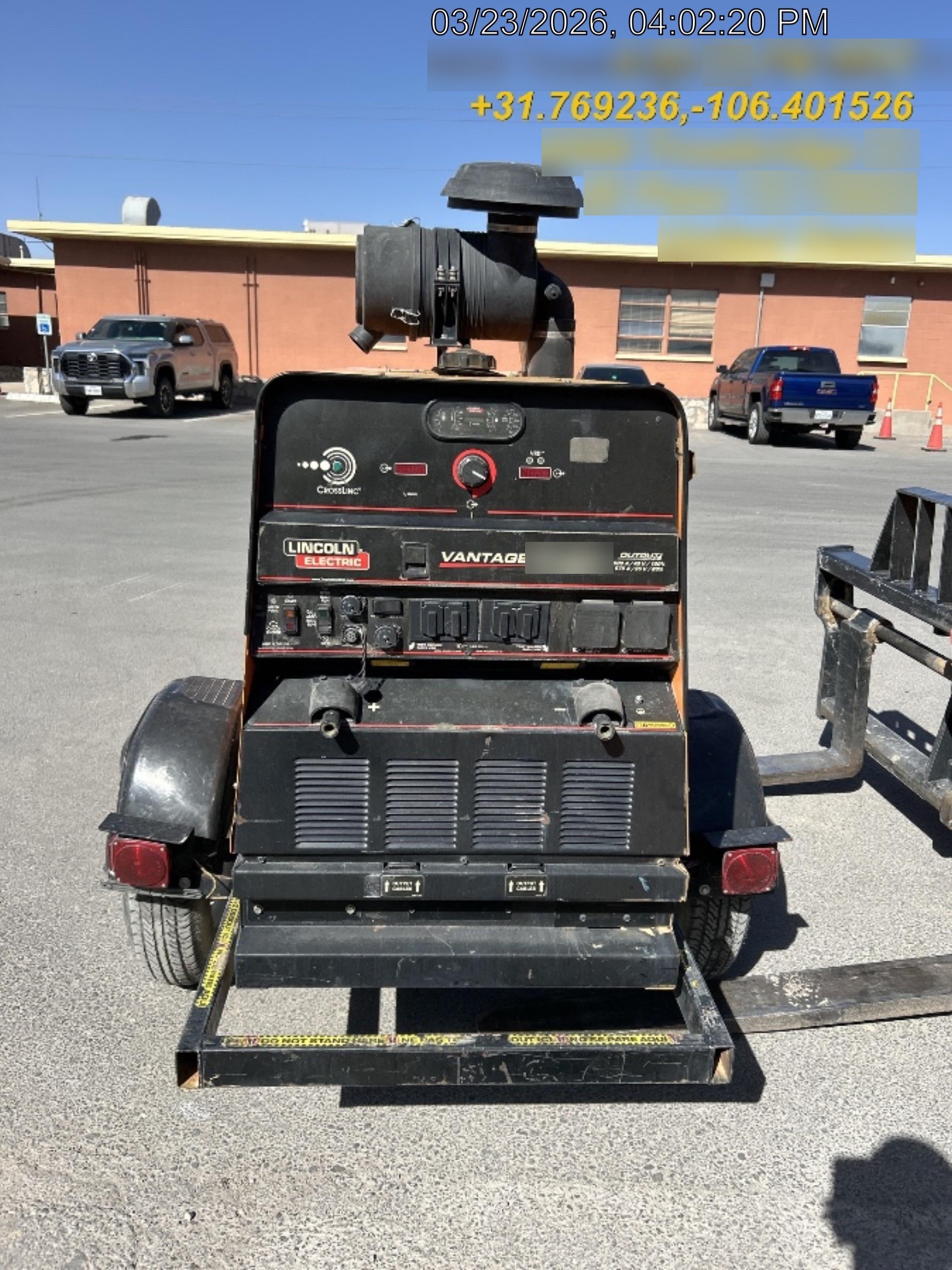 2021 Lincoln Electric Vantage 549X Ready Pak 3, ORANGE (includes trailer, cable rack, fender light kit)
