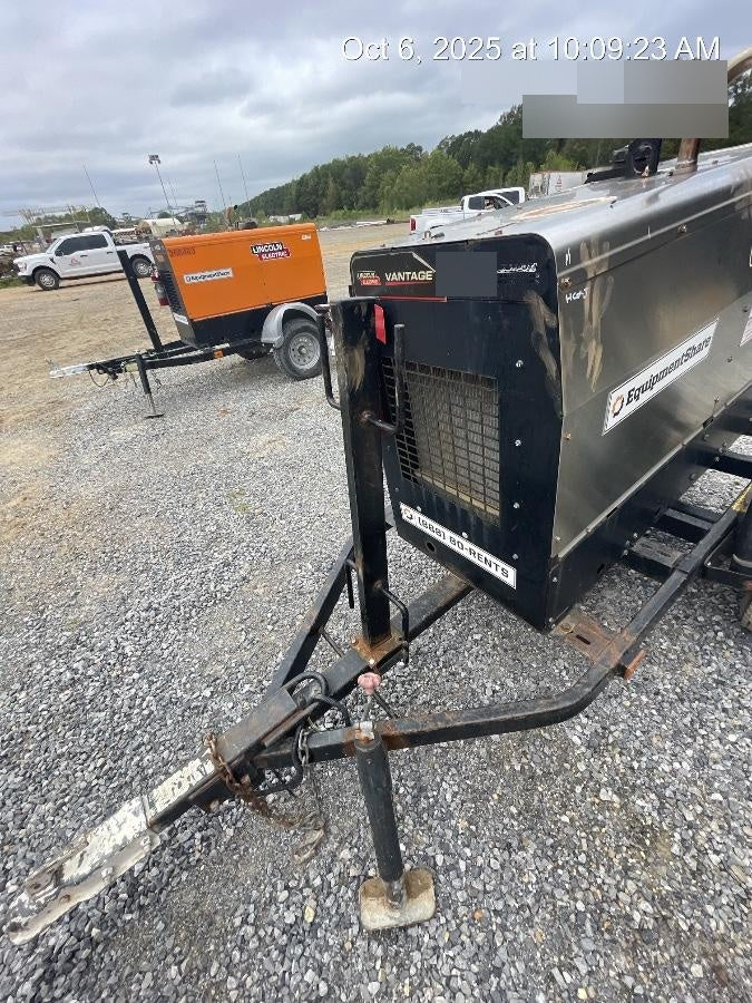 2019 Lincoln Electric Vantage 322 Ready-Pak 3, Two Wheel Trailer, Fender and Light Kit, Cable Rack