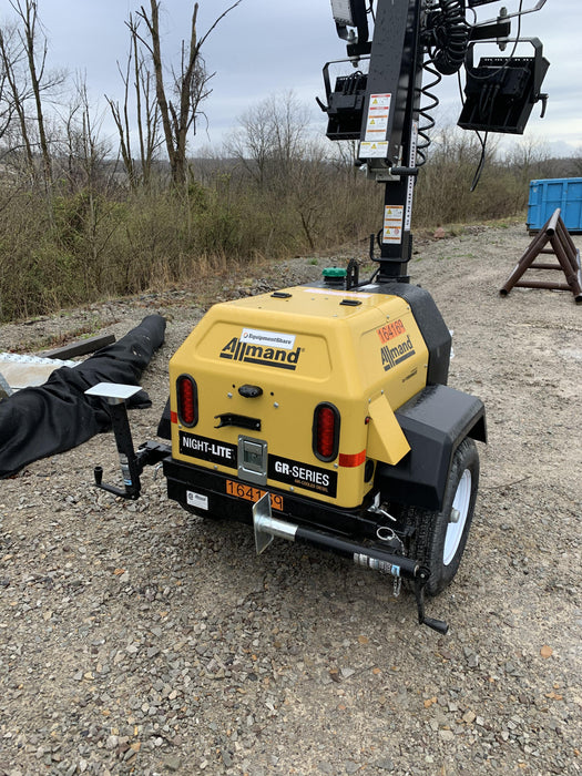 2021 Allmand NLV3GR (4) LED Light Fixture 350W, 23' Vertical Mast, 3kW Prime, Towable, Deep Sea L401, Leveling Jacks, Yanmar T4F 5.8hp