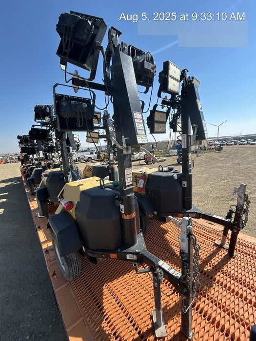 2020 Allmand NLV3GR (4) LED Light Fixture 350W, 23' Vertical Mast, 3kW Prime, Towable, Deep Sea L401, Leveling Jacks, Yanmar T4F 5.8hp