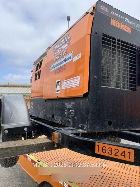 2021 Lincoln Electric Vantage 322 Vantage 322 Ready Pak 3 w/ Decals, ORANGE (includes trailer, cable rack, fender light kit) NO Telematics