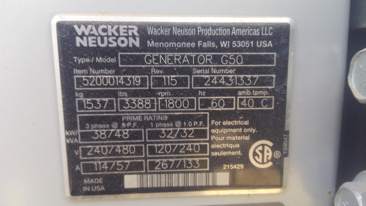 2018 WACKER NEUSON G50