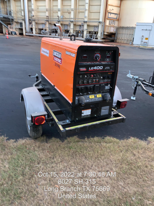 2022 Lincoln Electric LE400 Kubota V1505, Trlr, Cable Rack, Light Kit, ES Decals, T3
