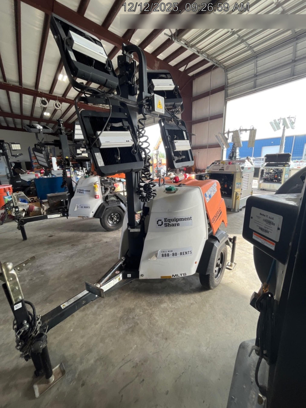 2024 Generac MLT2 Diesel, Flex Switch 120V Input, Powerzone Controller, 
(4) 320W LED Lights, 4kW Generator, 39.9 Gal Fuel Tank, 2" Ball, T3