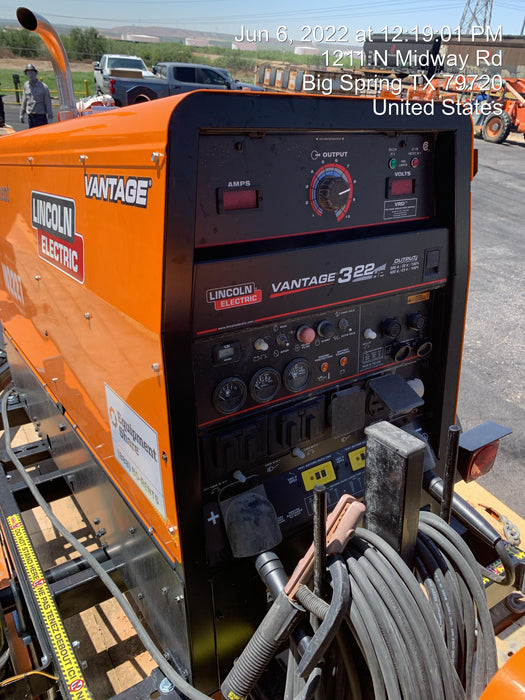 2021 Lincoln Electric Vantage 322 Vantage 322 Ready Pak 3 w/ Decals, ORANGE (includes trailer, cable rack, fender light kit) NO Telematics