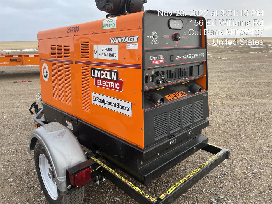 2022 Lincoln Electric Vantage 549X Crosslink Technology, Trailer Mounted, ES Decals, T3