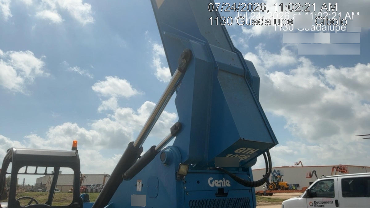 2019 Genie GTH-1056 Canopy, Solid RT Tires, LED Work Lights, Beacon 60" QA Carriage, 60" Forks