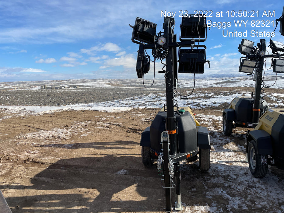 2022 Allmand NLV3GR (4) LED Light Fixture 350W, 23' Vertical Mast, 3kW Prime, Towable, ES Decals, T3