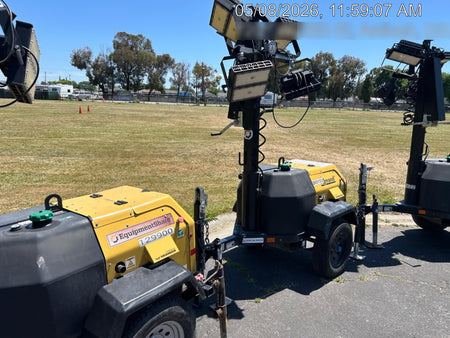 2022 Allmand NLV3GR (4) LED Light Fixture 350W, 23' Vertical Mast, 3kW Prime, Towable, ES Decals, T3
