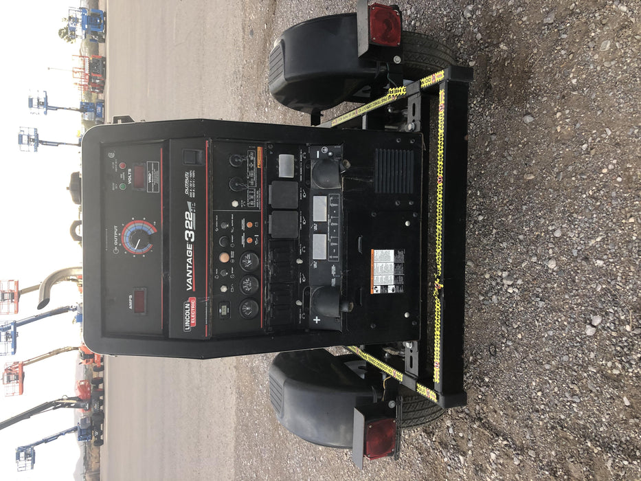 2019 Lincoln Electric Vantage 322 Welder Ready-Pak 3, Two wheel trailer, Fender and Light kit, Cable Rack