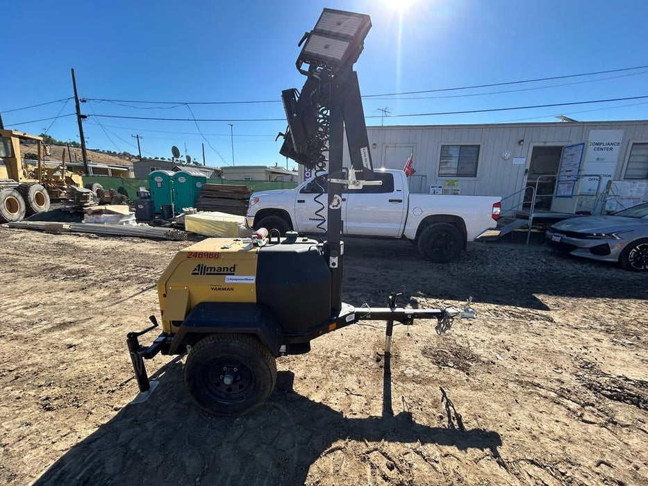 2022 Allmand NLV3GR (4) LED Light Fixture 350W, 23' Vertical Mast, 3kW Prime, Towable, ES Decals, T3