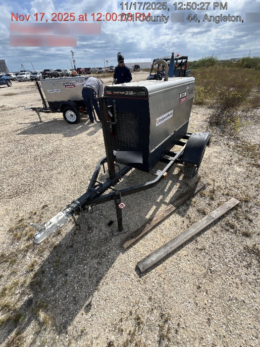 2019 Lincoln Electric Vantage 322 Ready-Pak 3, Two Wheel Trailer, Fender and Light Kit, Cable Rack