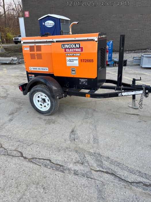 2021 Lincoln Electric Vantage 322 Vantage 322 Ready Pak 3 w/ Decals, ORANGE (includes trailer, cable rack, fender light kit) NO Telematics