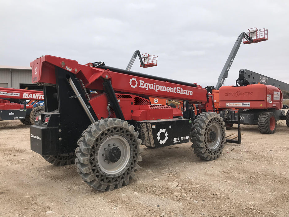 2019 Manitou MTA10055 Canopy, 120 HP, Solid Tires, Work Lights, Lift Hook, Auxiliary Hydraulics 66" Carriage and 60" Forks