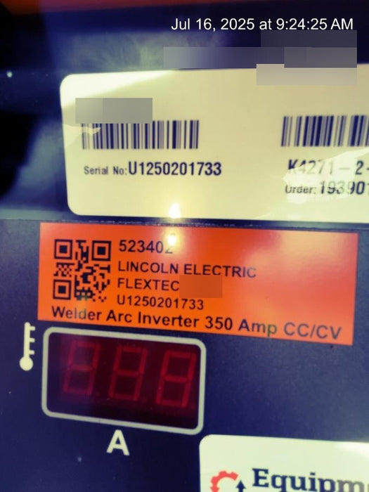 2025 LINCOLN ELECTRIC FLEXTEC 350X