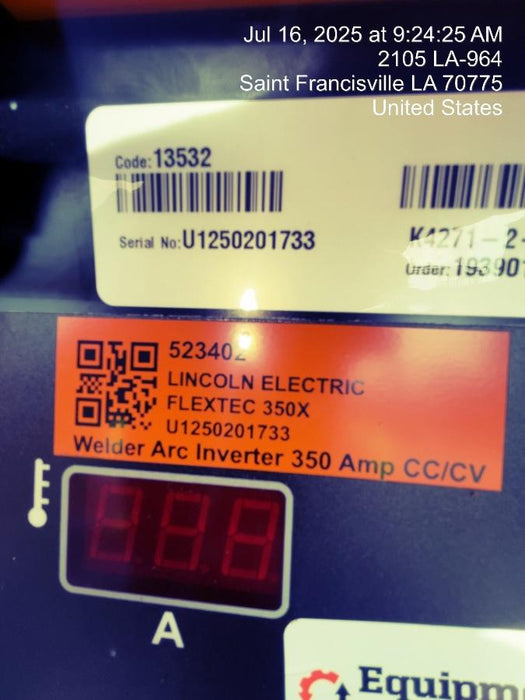 2025 LINCOLN ELECTRIC FLEXTEC 350X